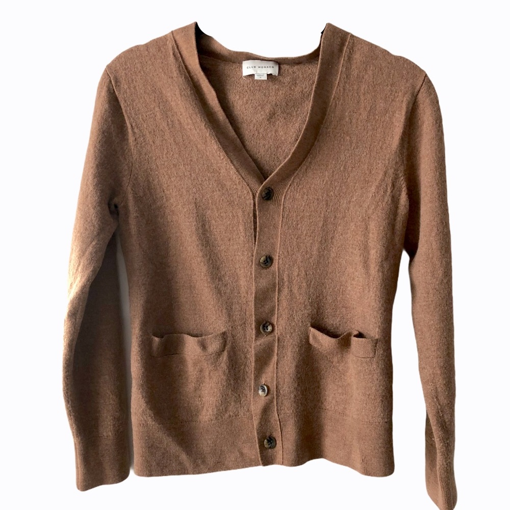 Club Monaco Brown Wool Cardigan small